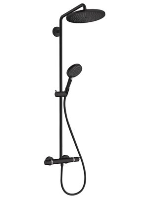 Hansgrohe Croma Select S Душова система Showerpipe 280 1jet EcoSmart з термостатом, (колір - чорний матовий), 26891670 26891670 фото