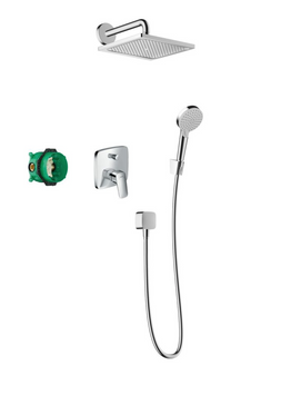 HANSGROHE CROMETTA E 240 Душова система зi змішувачем, верхнiм та ручним душем, хром, 27957000 27957000 фото