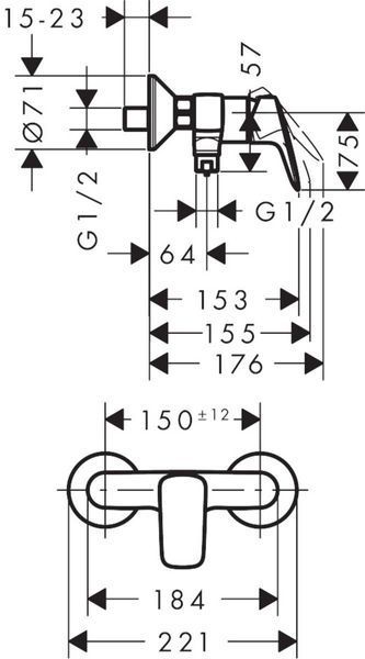 Змішувач hansgrohe Logis для душу 71601000 71601000 фото