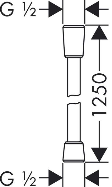 HANSGROHE COMFORTFLEX Душевой шланг 125 см, с защитой от перекручивания, хром, 28167000 28167000 фото