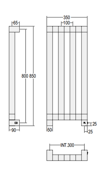 MARGAROLI COMETA Полотенцесушитель 15(int.10)xh.85 см, электрический, 2 модуля, 8-580NS/2A 8-580NS/2A фото