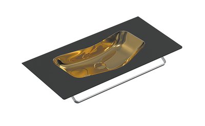 Catalano EDITION Раковина подвесная 100x50см, чёрный снаружи/золотой внутри, 1100EDNO 1100EDNO фото