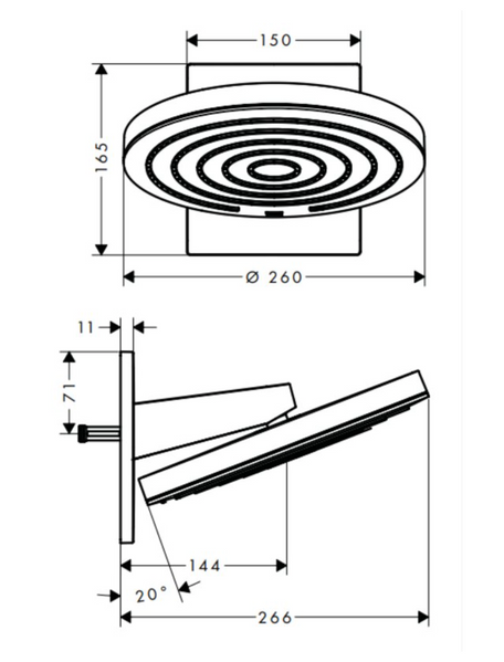 HANSGROHE PULSIFY 260 2jet Верхний душ, белый матовый, 24150700 24150700 фото