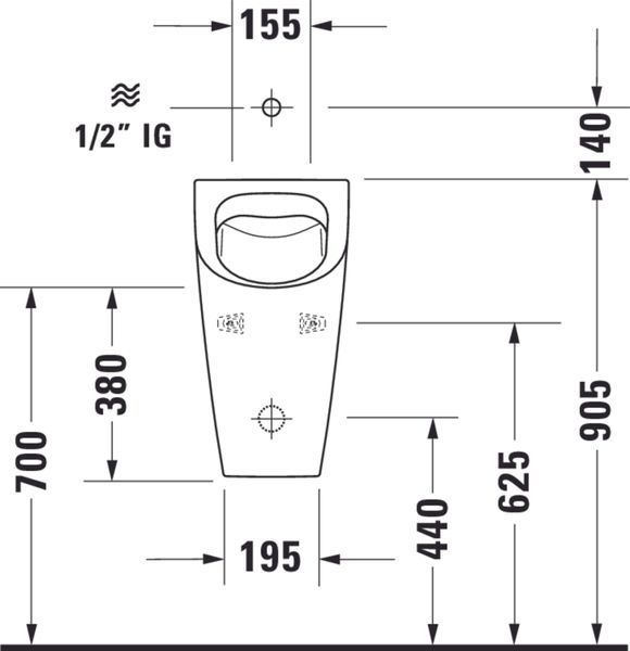 Duravit ME від Starck Пісуар, Білий колір Глянцевий, 2815300000 2815300000 фото