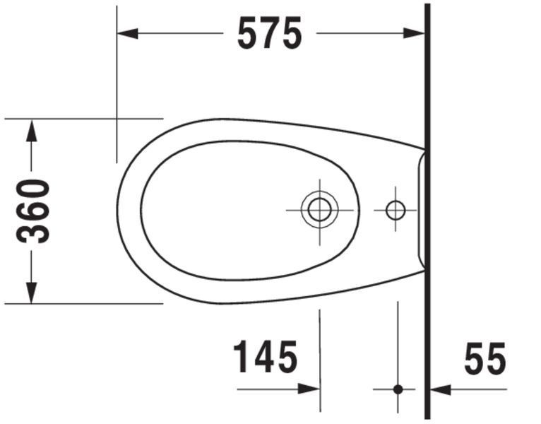 Duravit Duraplus Біде підвісне Білий колір 575 mm, 2532100000 2532100000 фото