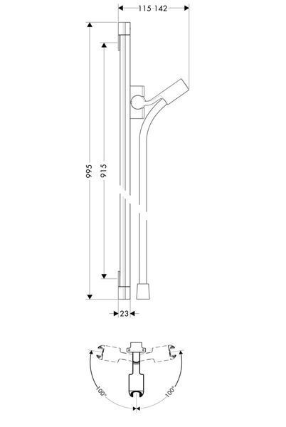 Штанга для душу hansgrohe PuraVida Unica 90 см 27844000 27844000 фото