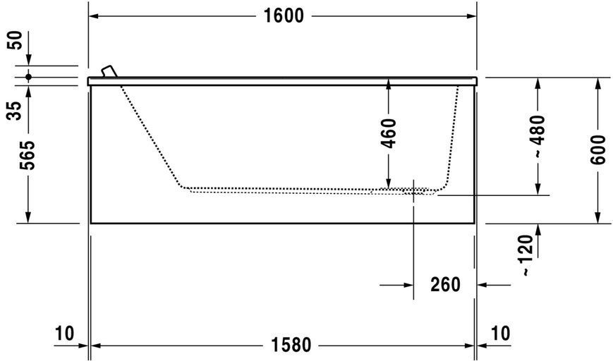 Duravit Starck Гидромассажная ванна Белый цвет 1600x700 mm, 760333000CE1000 760333000CE1000 фото