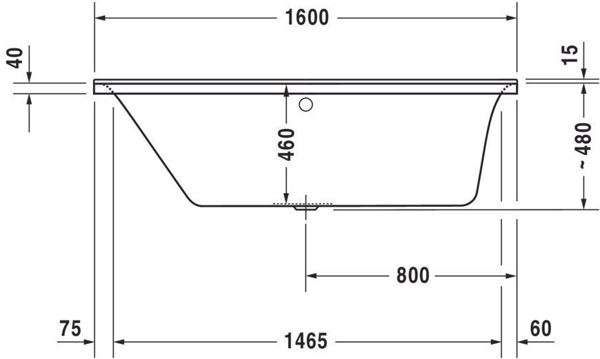 Duravit P3 Comforts Гідромасажна ванна Білий колір 1600x700 mm, 760371000CP1000 760371000CP1000 фото