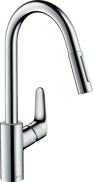 Змішувач hansgrohe Focus M41 2Jet для кухонного миття з висувним душем sBox, хром 73880000 73880000 фото