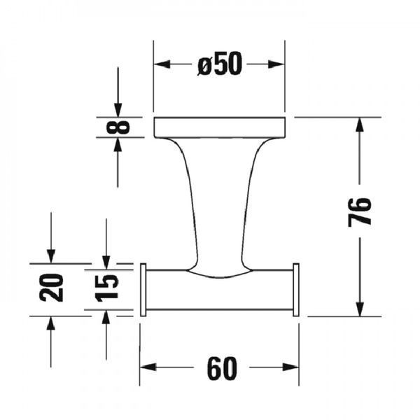 Duravit STARCK T Подвійний гачок, чорний мат, 99304600 99304600 фото