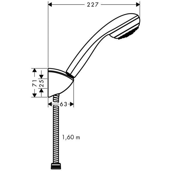 Душевой набор hansgrohe Crometta 85 Mono с душевым шлангом 27577000 27577000 фото