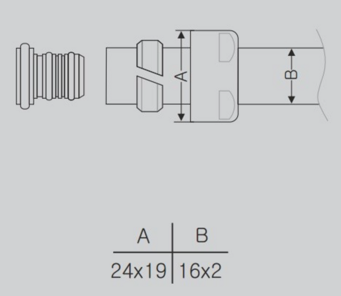 TERMA Адаптер на металлопластик, хром, TGACR001 TGACR001 фото