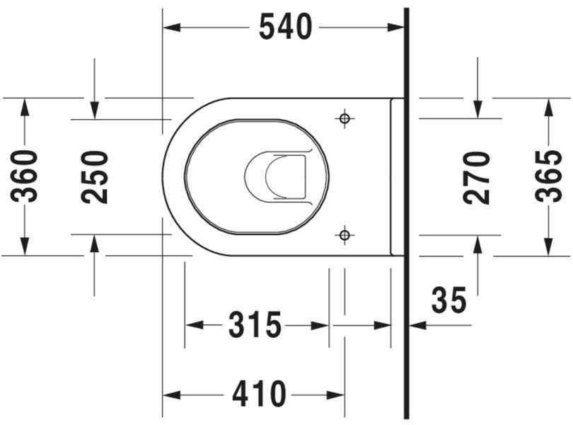 Duravit Starck 3 Унитаз подвесной Белый цвет 540 mm, 2225092000 2225092000 фото