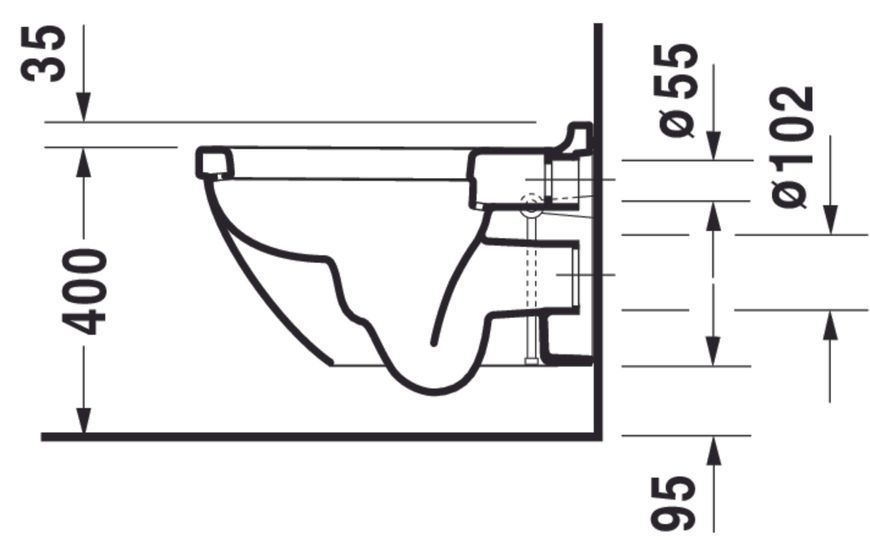 Duravit Starck 3 Унитаз подвесной Белый цвет 540 mm, 2225092000 2225092000 фото