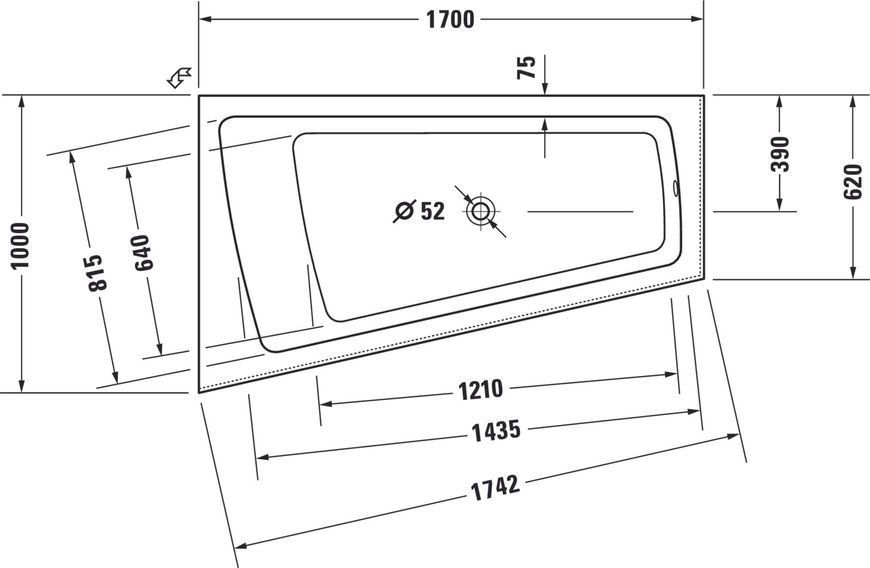 Duravit Paiova Ванни Білий колір 1700x1000 mm, 700264000000000 700264000000000 фото