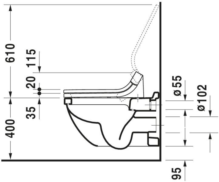 Duravit Starck 3 Унитаз подвесной Белый цвет 620 mm, 2226090000 2226090000 фото
