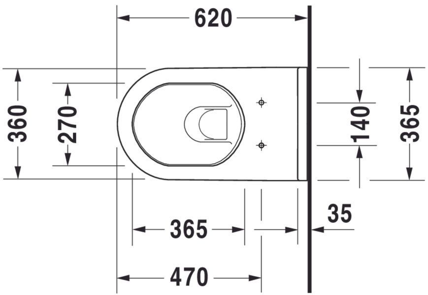 Duravit Starck 3 Унитаз подвесной Белый цвет 620 mm, 2226090000 2226090000 фото