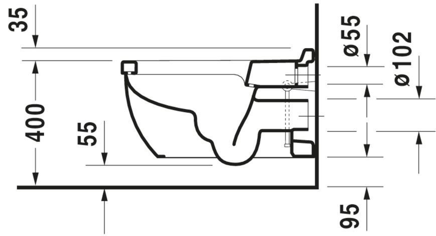 Duravit Starck 3 Унитаз подвесной Белый цвет 620 mm, 2226090000 2226090000 фото