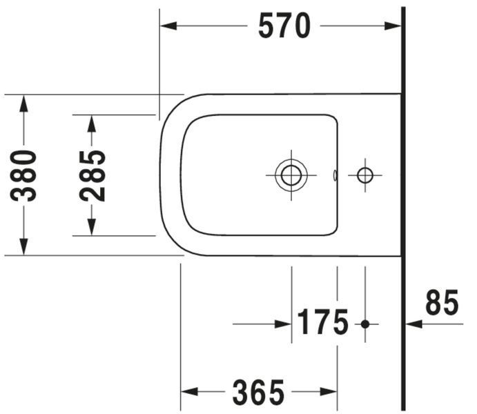 Duravit P3 Comforts Біде підвісне Білий колір 570 mm, 22681500001 22681500001 фото