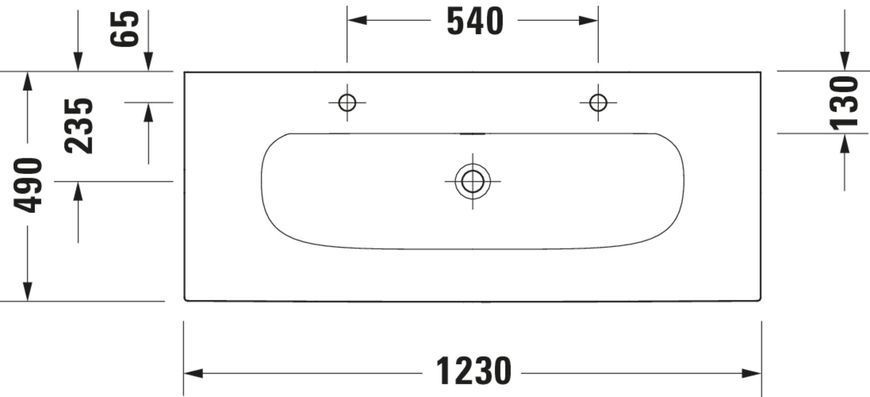 Duravit Viu Умивальник Білий колір 1230 мм, 23441200241 23441200241 фото