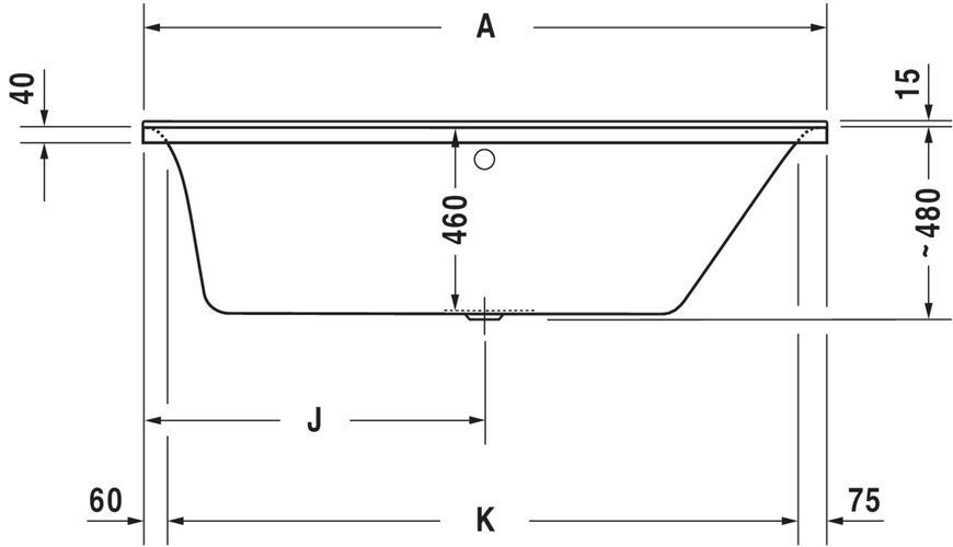 Duravit P3 Comforts Гидромассажная ванна Белый цвет 1600x700 mm, 760372000CE1000 760372000CE1000 фото