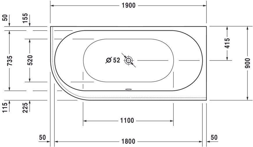 Duravit Darling New Гідромасажна ванна Білий колір 1900x900 mm, 760247000AS0000 760247000AS0000 фото