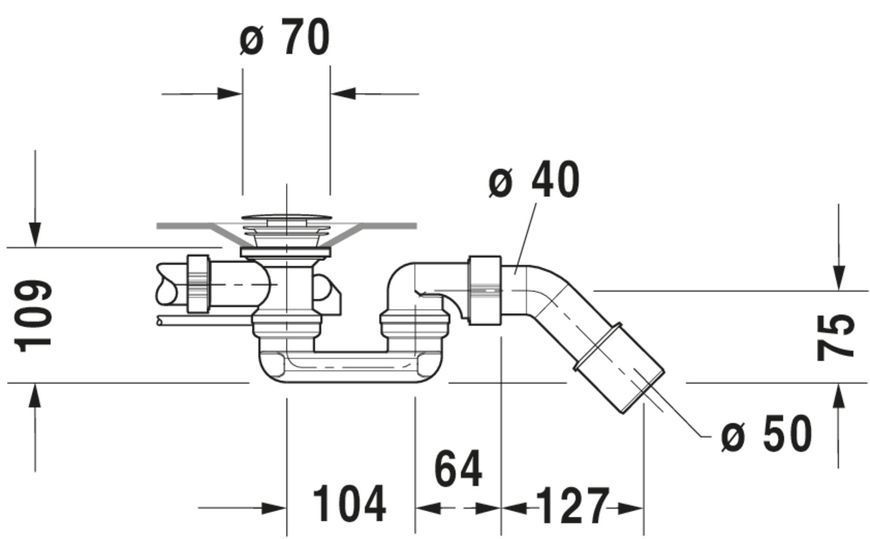 Duravit Universal Комплект слива-перелива Хром 420x80x450 mm, 790291000001000 790291000001000 фото