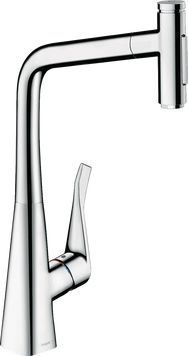 Змішувач hansgrohe Metris M71 для кухонного миття з висувним душем, хром 73816000 73816000 фото