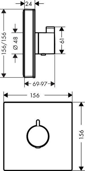 Термостат Hansgrohe ShowerSelect HighFlow для душу, скляний 15734600 15734600 фото