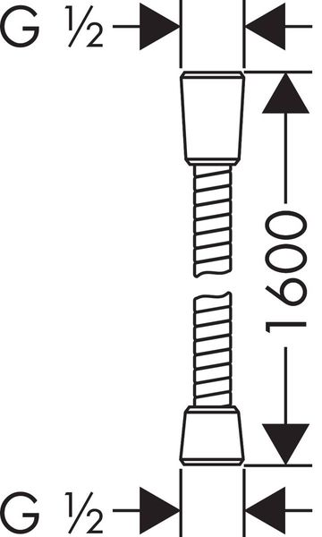 HANSGROHE SENSOFLEX Душевой шланг 160 см, с защитой от перекручивания, хром, 28136000 28136000 фото