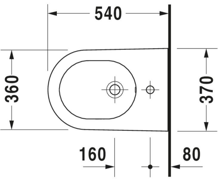 Duravit Starck 2 Біде підвісне Білий колір 540 mm, 2271150000 2271150000 фото