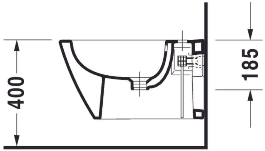 Duravit Starck 2 Біде підвісне Білий колір 540 mm, 2271150000 2271150000 фото
