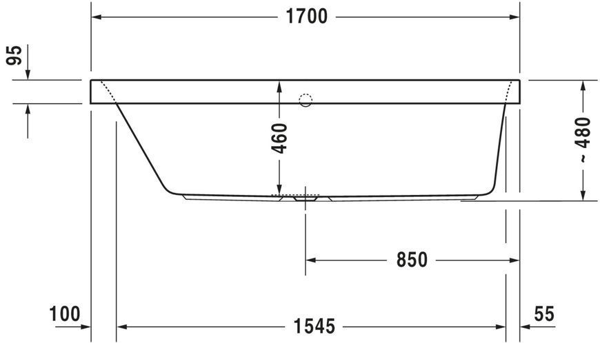 Duravit Happy D.2 Гідромасажна ванна Білий колір 1700x750 mm, 760312000CE1000 760312000CE1000 фото