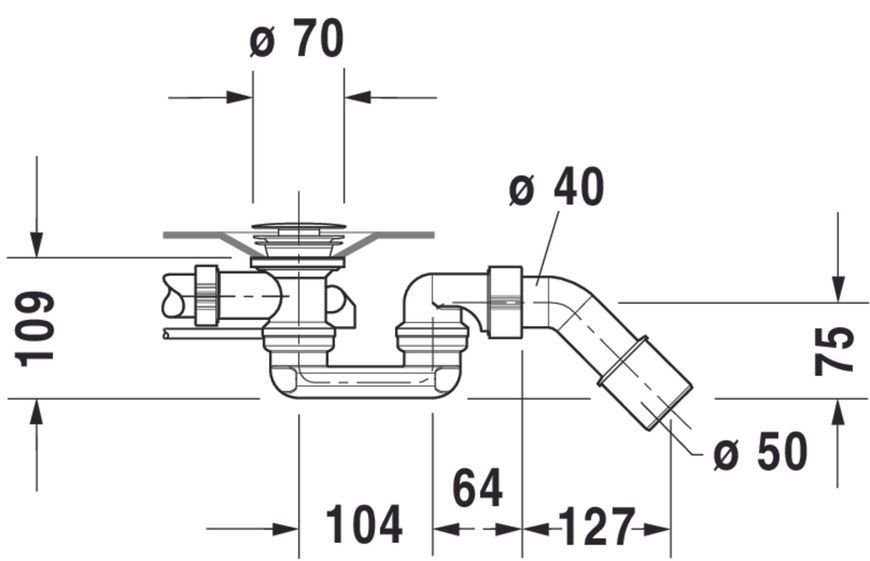 Duravit Universal Комплект зливу-переливу Хром 440x80x450 mm, 790293000001000 790293000001000 фото