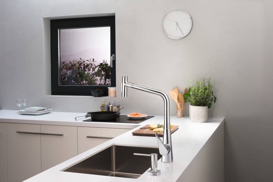 Змішувач hansgrohe Metris M71 для кухонного миття з висувним душем, хром 73816000 73816000 фото