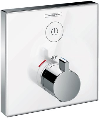 Термостат hansgrohe ShowerSelect Glass для двух потребителей стеклянный, белый/хром 15737400 15737400 фото