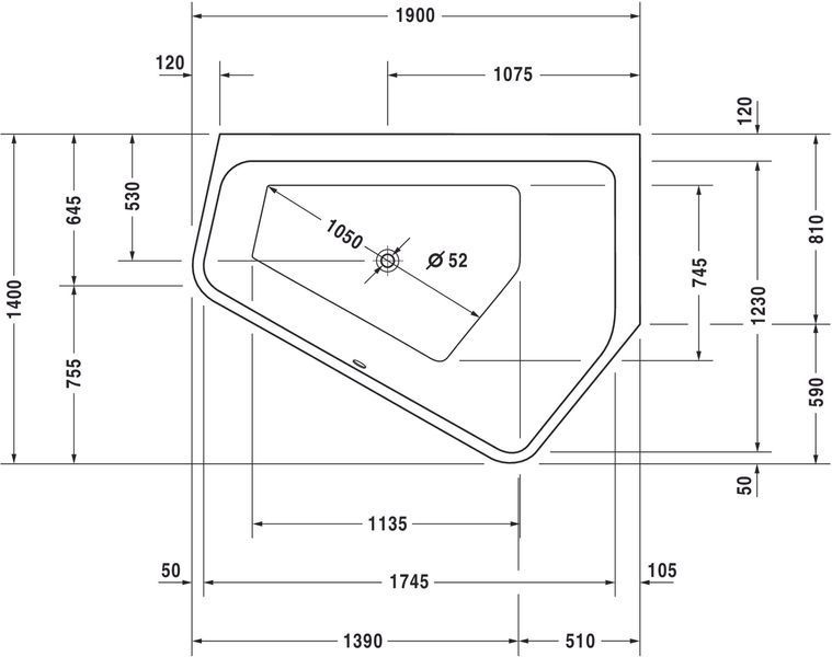 Duravit Paiova Ванны Белый цвет 1900x1400 mm, 700393000000000 700393000000000 фото