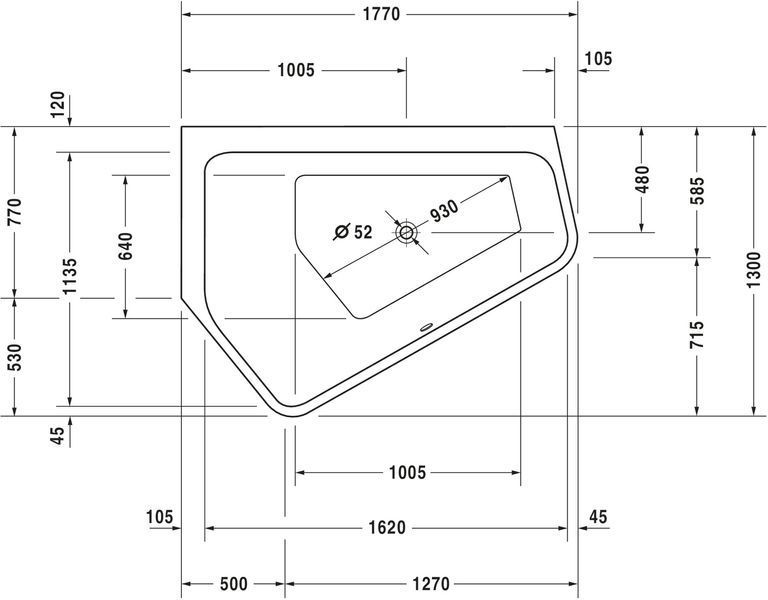 Duravit Paiova Гідромасажна ванна Білий колір 1770x1300 mm, 760390000CP1000 760390000CP1000 фото