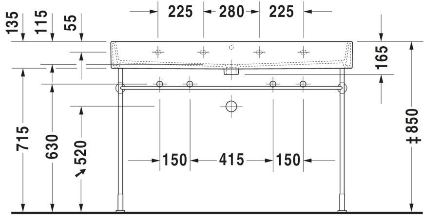 Duravit Vero Air Умивальник Білий колір 1200 мм, 2350120072 2350120072 фото