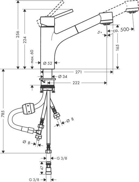 Смеситель hansgrohe Talis S для кухонной мойки 32842000 32842000 фото