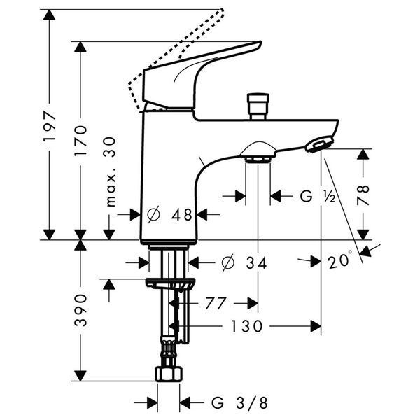 Змішувач Hansgrohe Focus E2 Monotrou на борт ванни 31930000 31930000 фото
