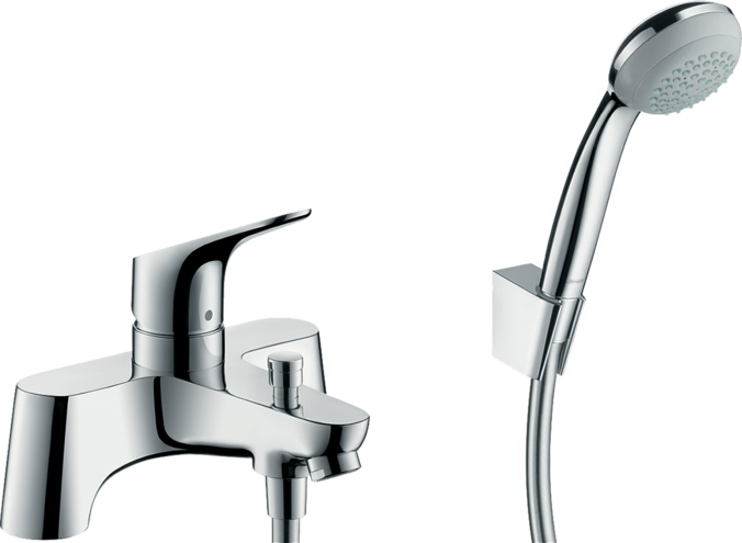 Змішувач hansgrohe Focus з 2 отворами для ванни, з ручним душем Crometta 85 1jet 31521000 31521000 фото