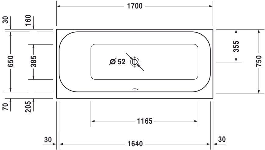 Duravit Happy D.2 Гідромасажна ванна Білий колір 1700x750 mm, 760312000CP1000 760312000CP1000 фото