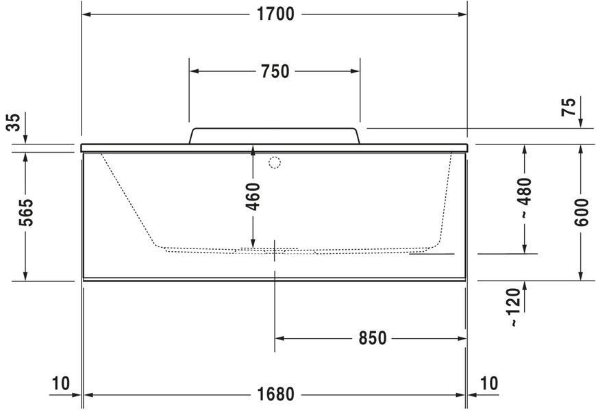 Duravit DuraStyle Гідромасажна ванна Білий колір 1700x700 mm, 760294000CP1000 760294000CP1000 фото