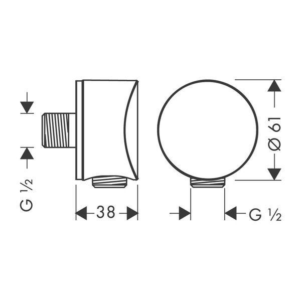 Шланговое подсоединение hansgrohe Fixfit S 27456000 27456000 фото