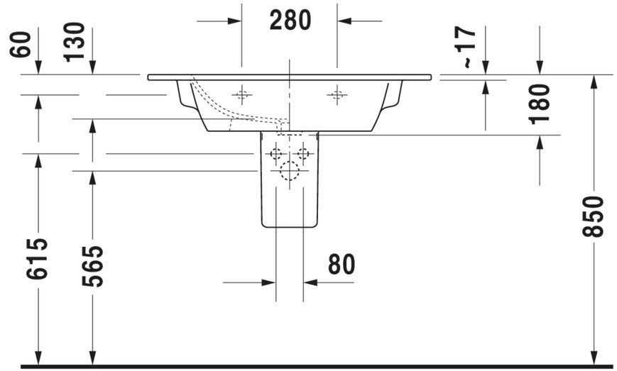 Duravit ME від Starck Умивальник Білий колір 830 мм, 23368300601 23368300601 фото
