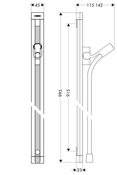 Штанга для душа hansgrohe Unica E 90 см со шлангом для душа 27640000 27640000 фото