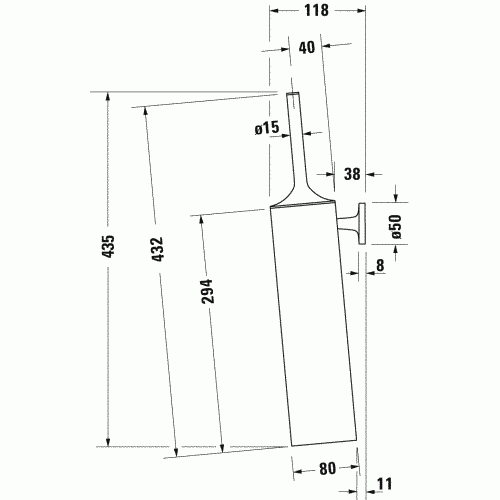 Duravit STARCK T Ерш настенный, черный мат, 0099464600 0099464600 фото