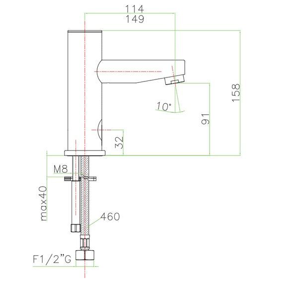 Fiore XENOMAT Змішувач електричний для раковини на 1 отв., хром, 80CR8200 80CR8200 фото