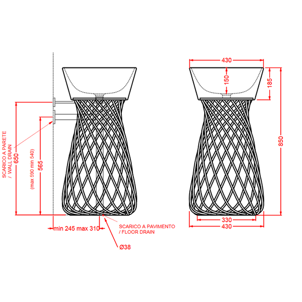 ArtCeram WIRE Раковина накладна Ø 43см, білий глянець, WIL001 01; 00 WIL001 01; 00 фото